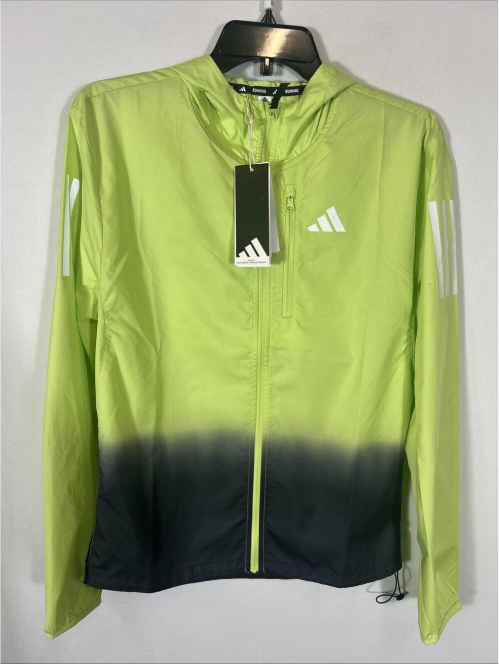 $95 Adidas Own The Run ColorBlock Green Jacket Running Lightweight Sz XS